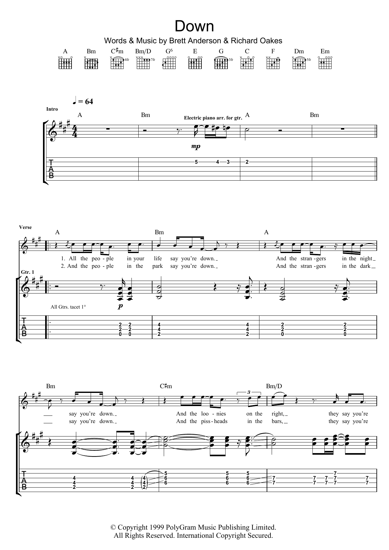 Download Suede Down Sheet Music