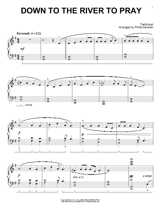 Download Phillip Keveren Down To The River To Pray Sheet Music