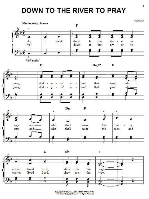 Download Alison Krauss Down To The River To Pray Sheet Music
