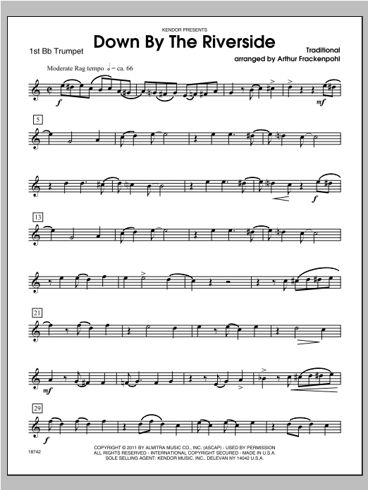 Download Frackenpohl Down by the Riverside - Trumpet 1 Sheet Music