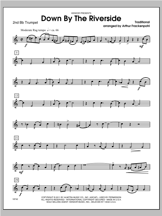 Download Frackenpohl Down by the Riverside - Trumpet 2 Sheet Music