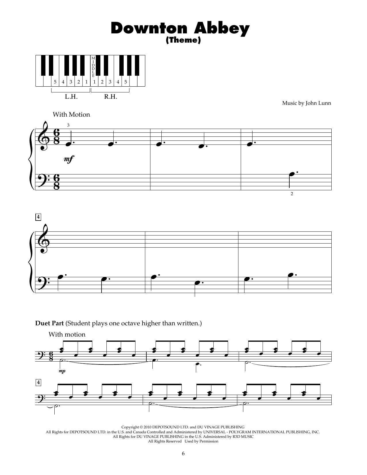 John Lunn Downton Abbey (Theme) sheet music notes printable PDF score
