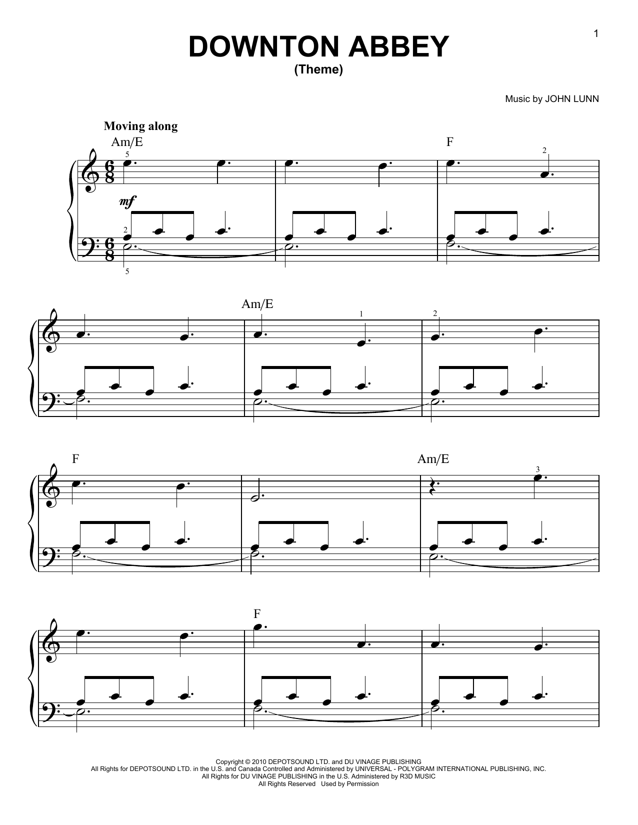 Download John Lunn Downton Abbey (Theme) Sheet Music
