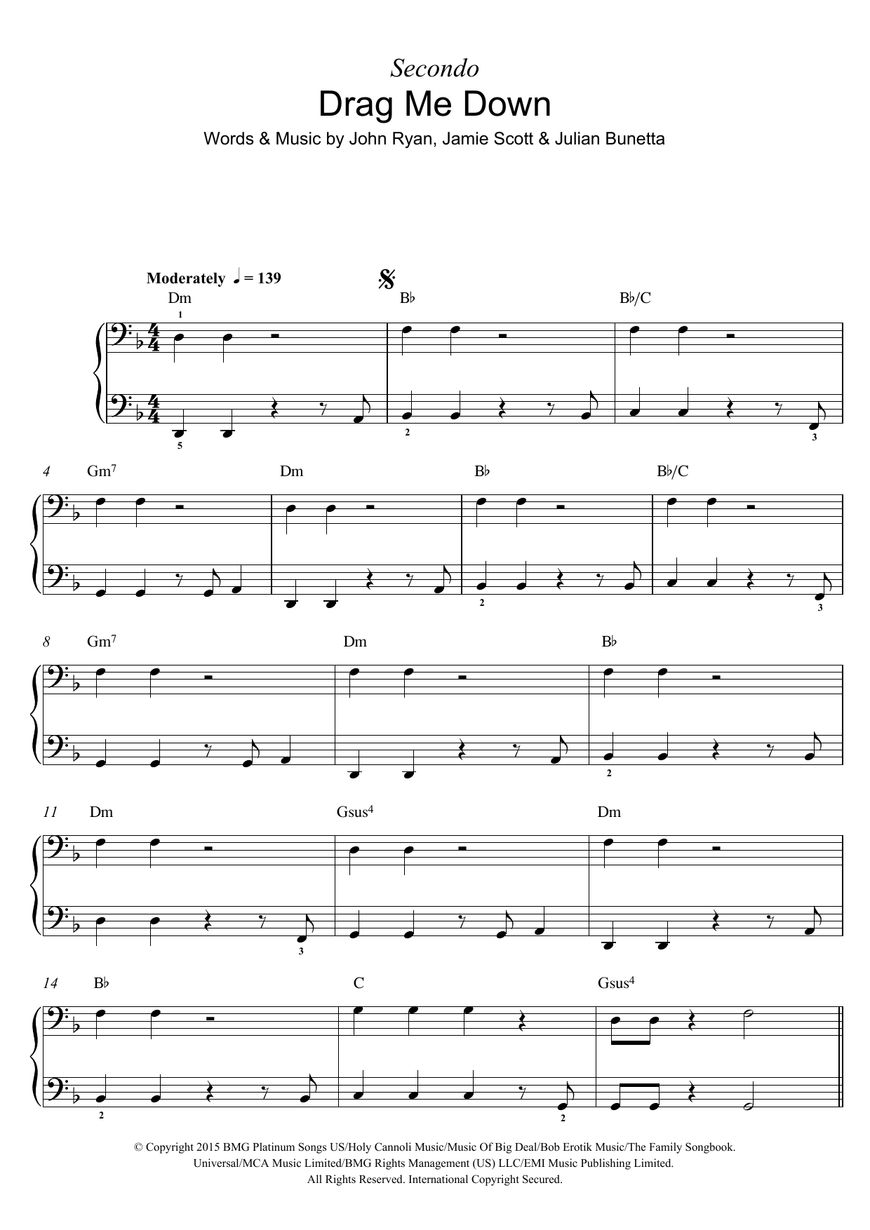 Download One Direction Drag Me Down Sheet Music