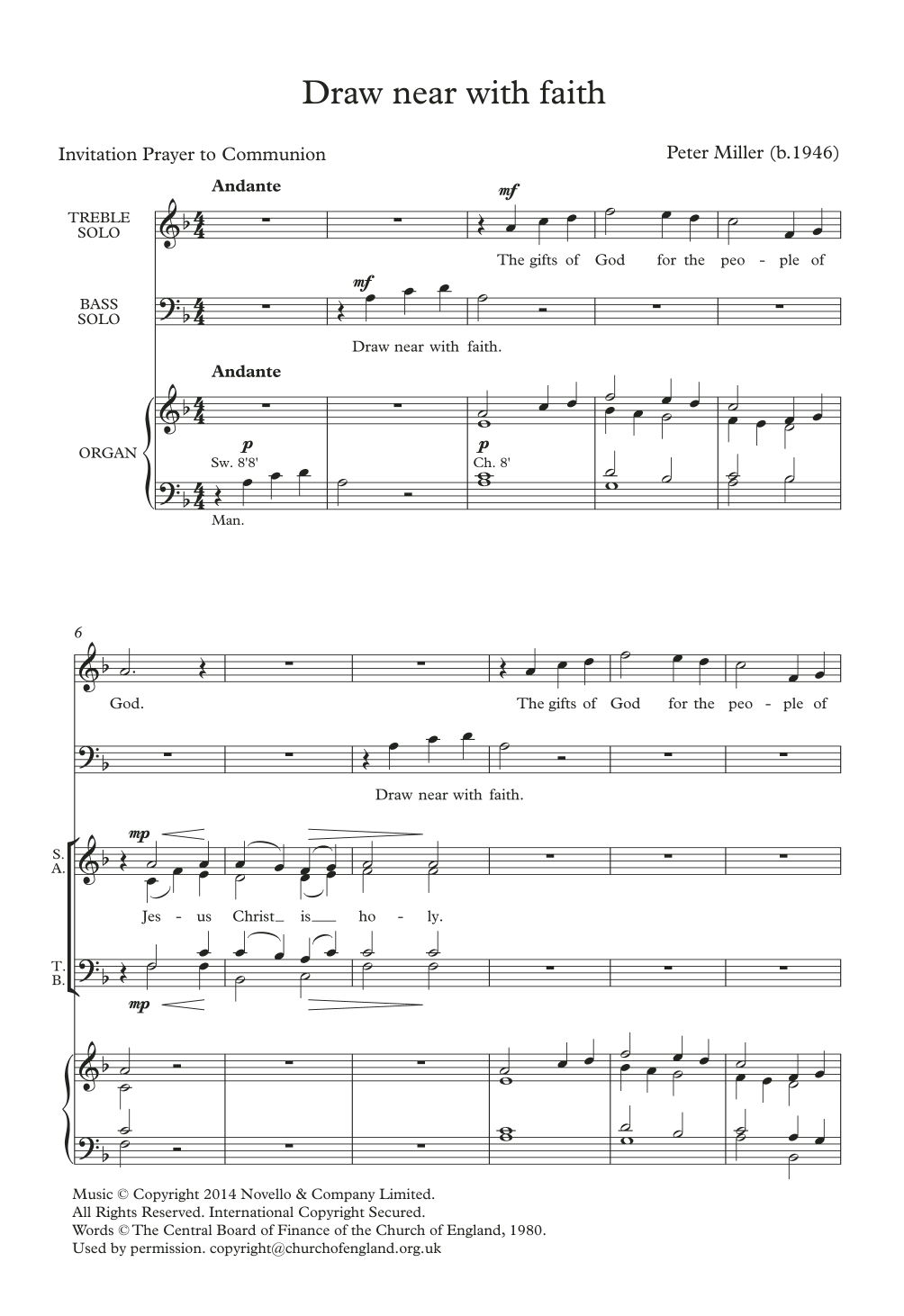 Download Peter Miller Draw Near With Faith Sheet Music