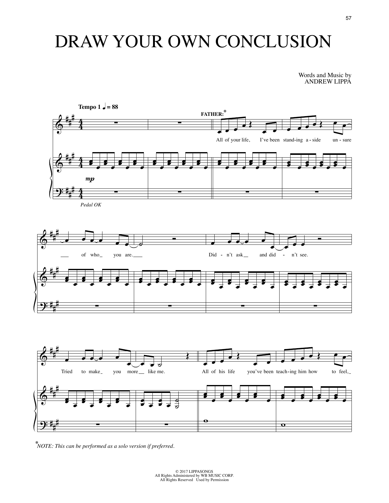 Download Andrew Lippa Draw Your Own Conclusion (from The Man Sheet Music
