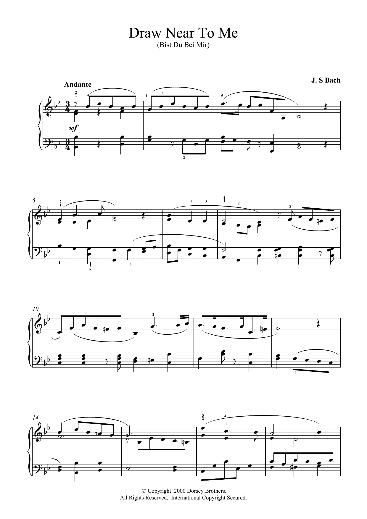 Johann Sebastian Bach Draw Near to Me sheet music notes printable PDF score