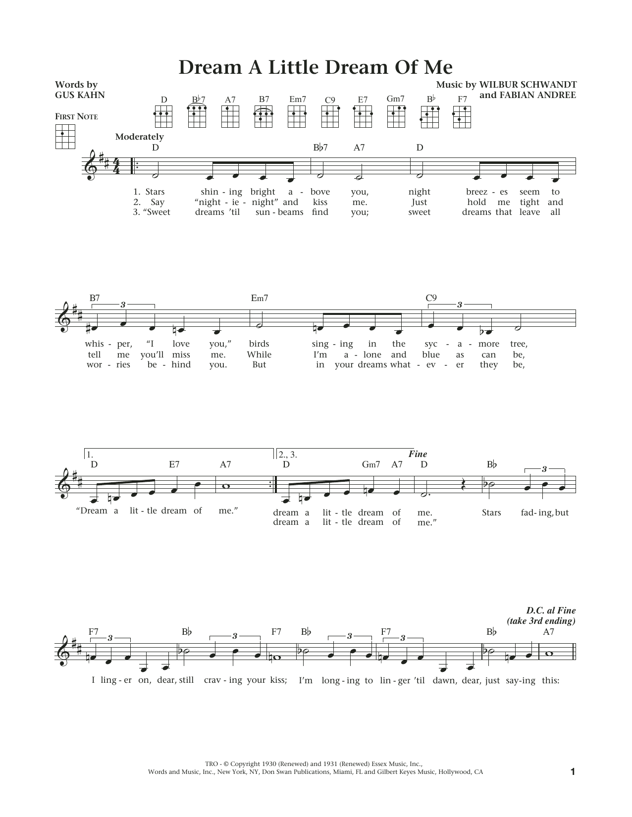 Download The Mamas & The Papas Dream A Little Dream Of Me (from The Da Sheet Music