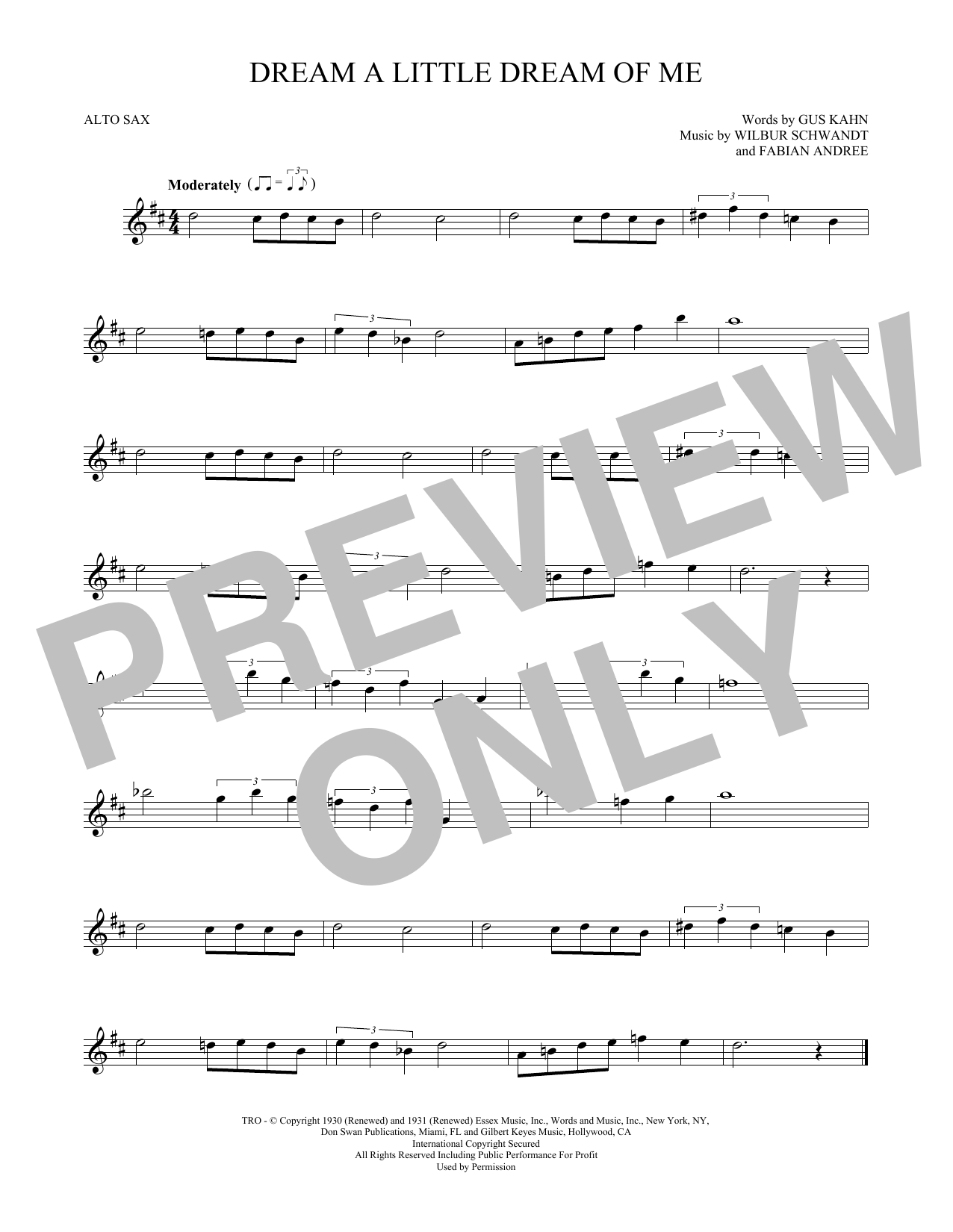 Download The Mamas & The Papas Dream A Little Dream Of Me Sheet Music