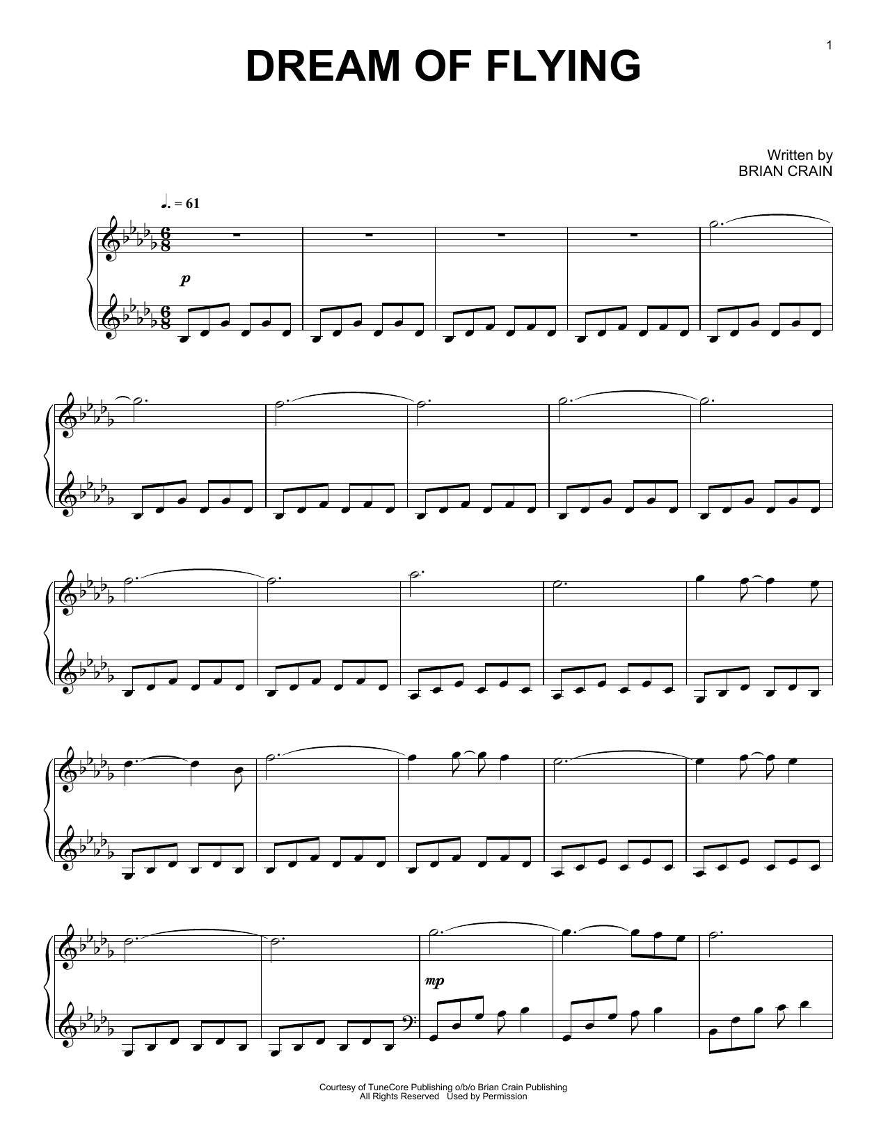Download Brian Crain Dream Of Flying Sheet Music