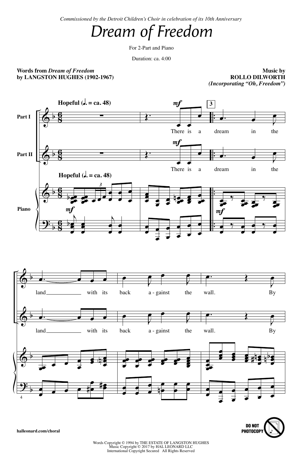 Download Rollo Dilworth Dream Of Freedom Sheet Music