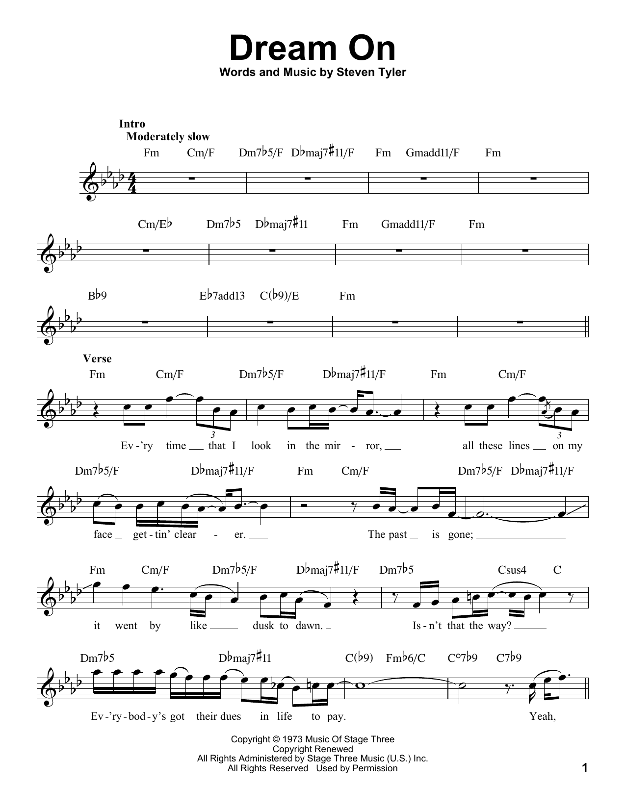Download Glee Cast Dream On Sheet Music