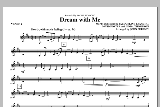 Download John Purifoy Dream With Me - Violin 2 Sheet Music
