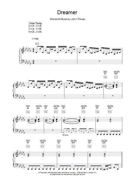 Cast Dreamer sheet music notes printable PDF score