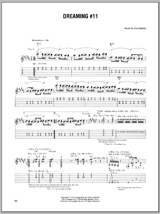 Download Joe Satriani Dreaming #11 Sheet Music
