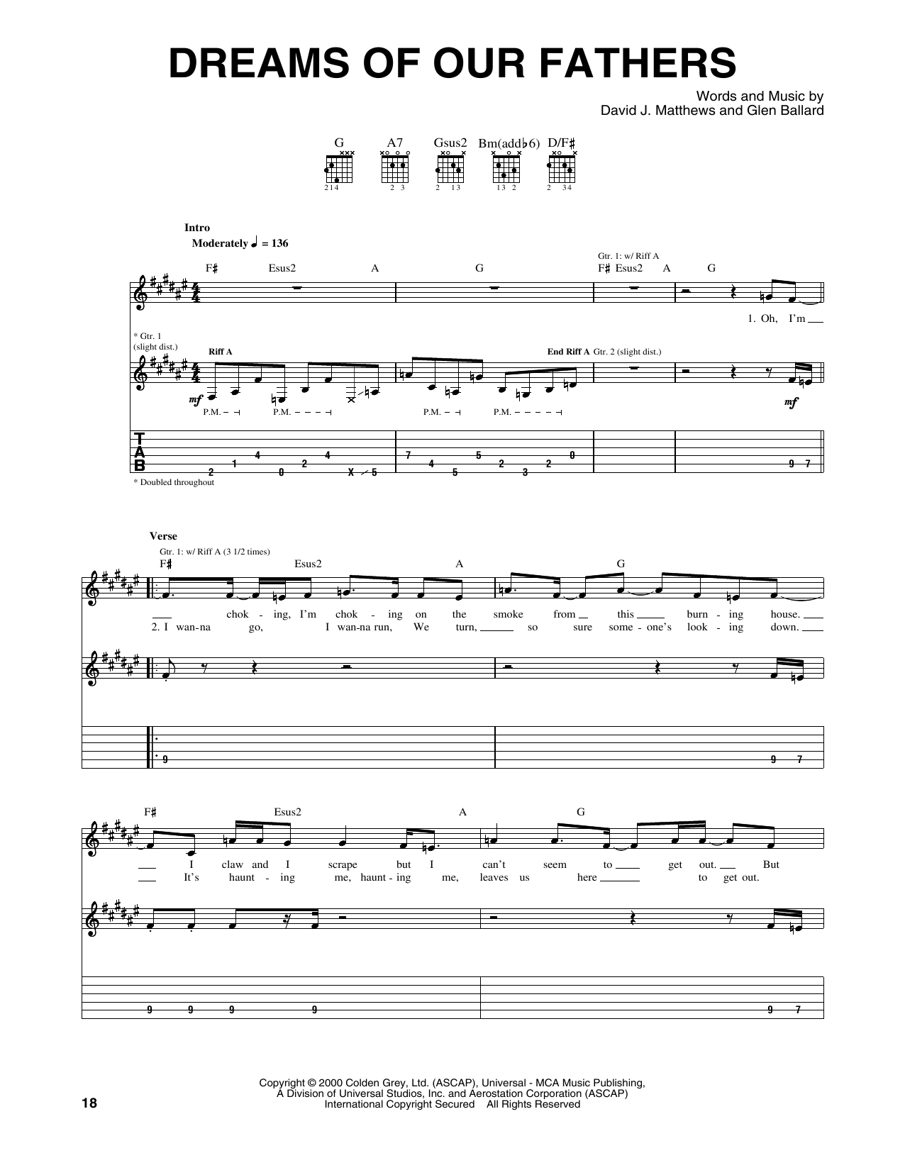 Download Dave Matthews Band Dreams Of Our Fathers Sheet Music