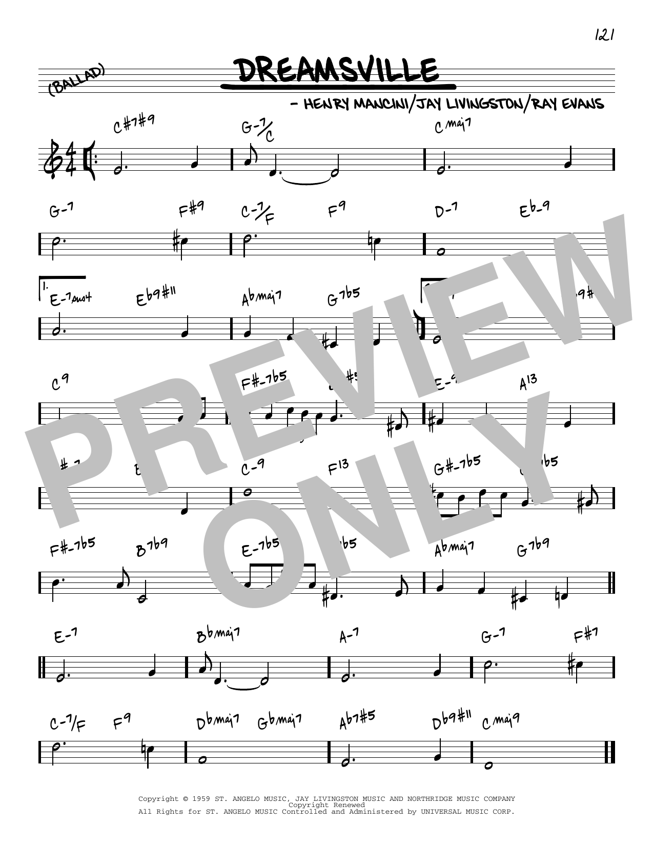 Download Henry Mancini Dreamsville [Reharmonized version] (arr Sheet Music