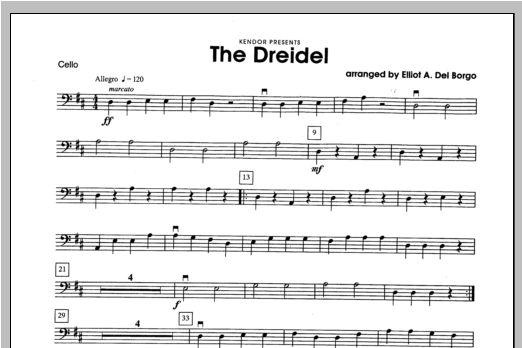 Download Del Borgo Dreidel, The - Cello Sheet Music