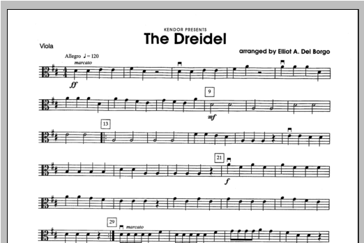 Download Del Borgo Dreidel, The - Viola Sheet Music