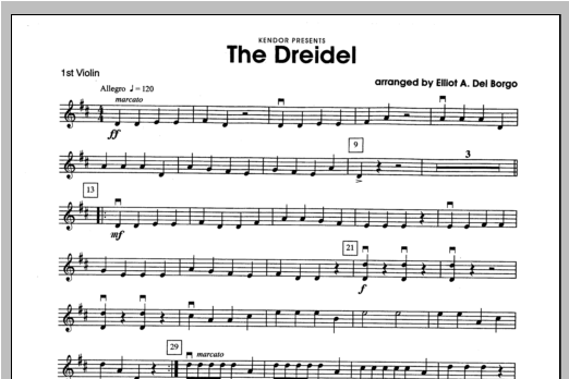 Download Del Borgo Dreidel, The - Violin 1 Sheet Music