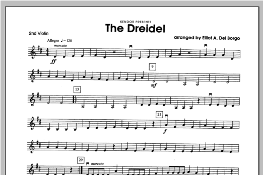 Download Del Borgo Dreidel, The - Violin 2 Sheet Music