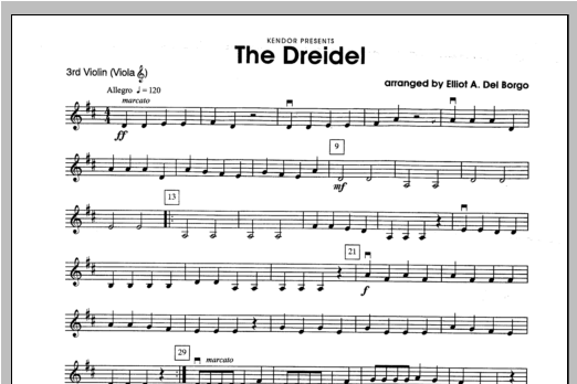 Download Del Borgo Dreidel, The - Violin 3 Sheet Music