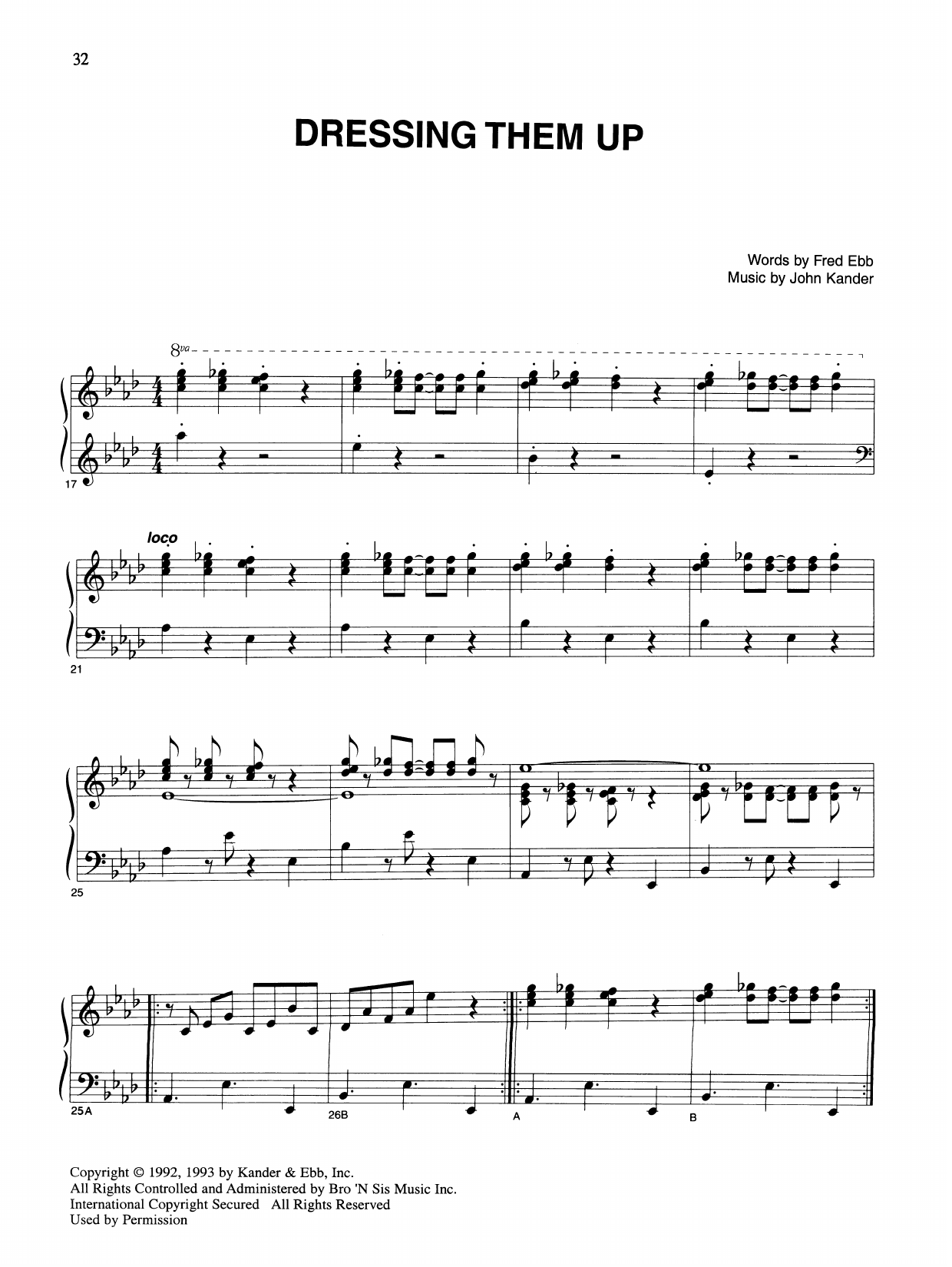 Download Kander & Ebb Dressing Them Up (from Kiss Of The Spid Sheet Music