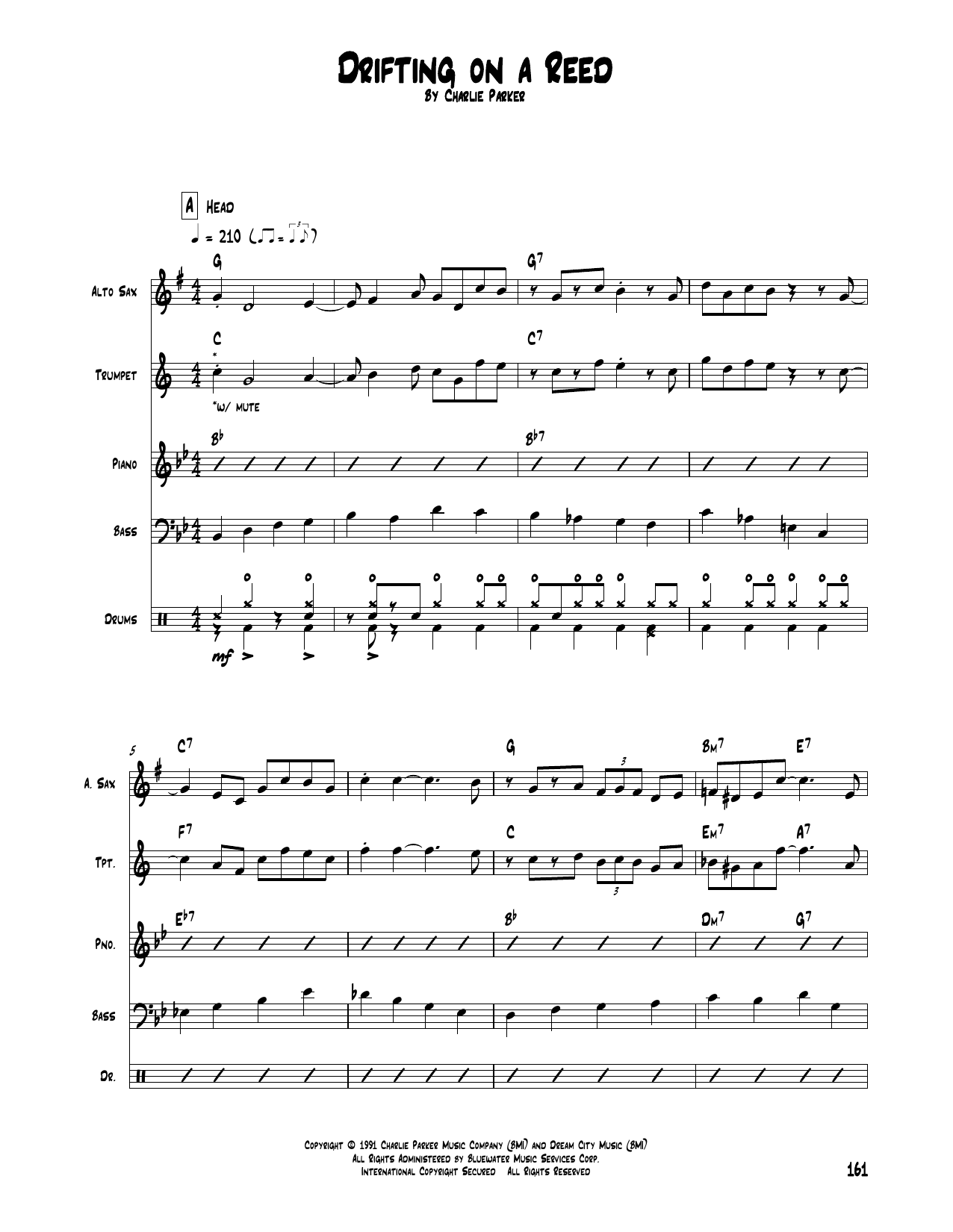 Download Charlie Parker Drifting On A Reed Sheet Music