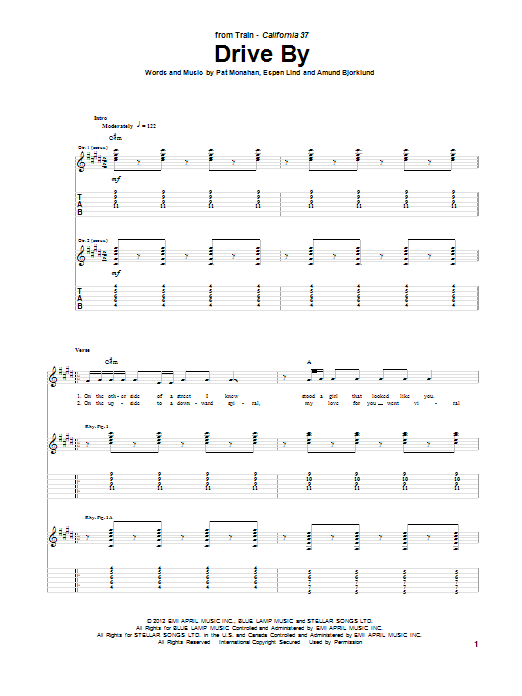 Download Train Drive By Sheet Music