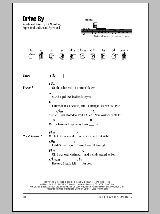 Download Train Drive By Sheet Music