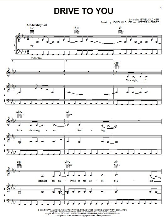 Download Jewel Drive To You Sheet Music