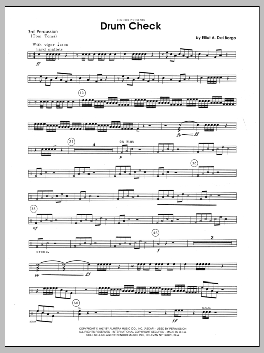 Download Del Borgo Drum Check - Percussion 3 Sheet Music