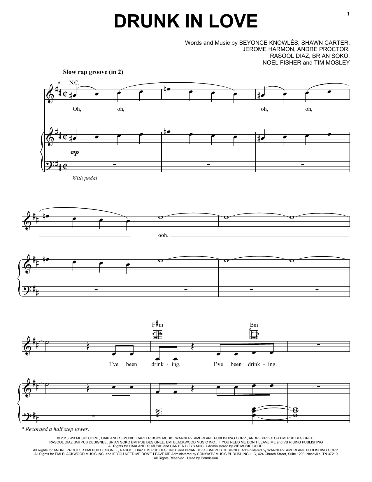 Download Beyonce Featuring Jay Z Drunk In Love Sheet Music