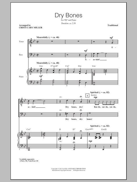Download Traditional Dry Bones (arr. Cristi Cary Miller) Sheet Music