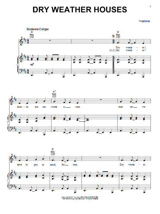 Download Traditional Dry Weather Houses Sheet Music