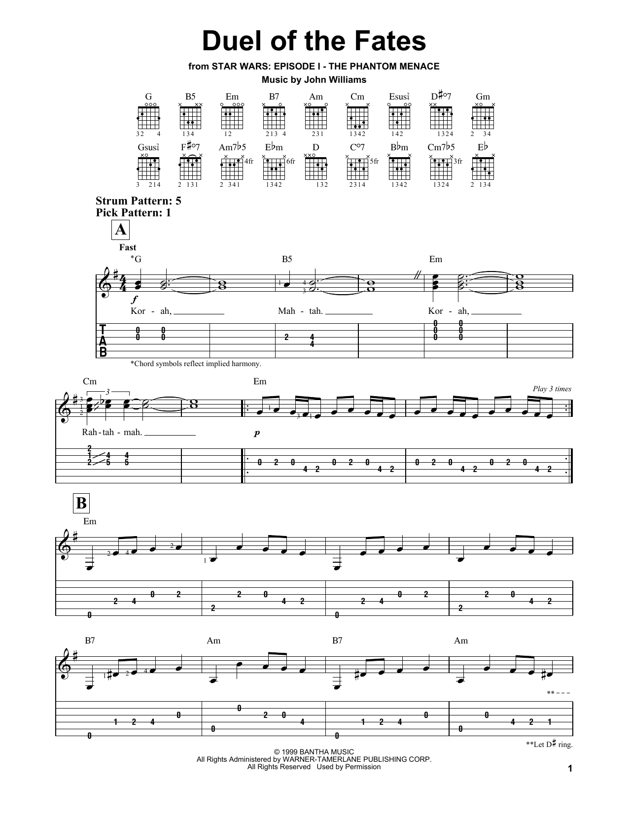 Download John Williams Duel Of The Fates Sheet Music
