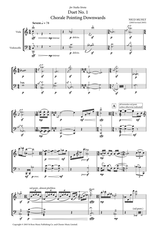 Download Nico Muhly Duet No. 1 (Chorale Pointing Downwards) Sheet Music