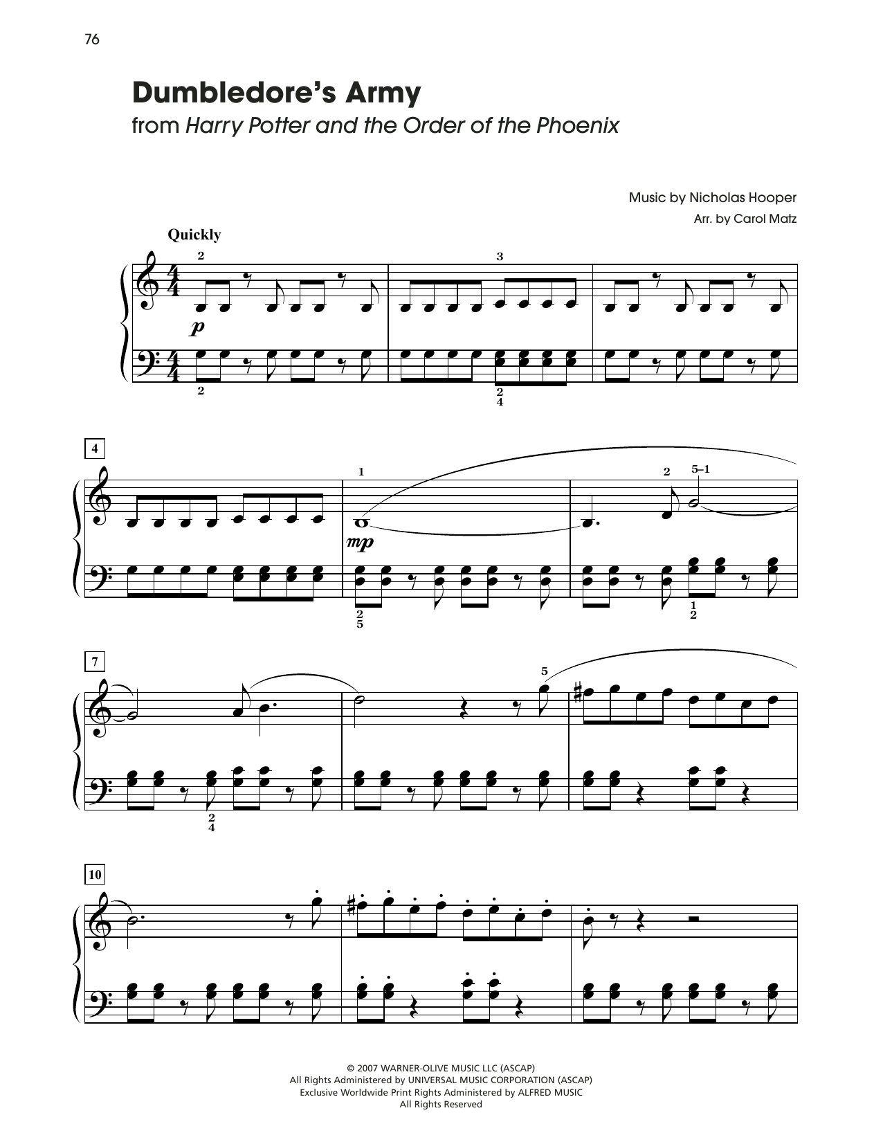 Download Nicholas Hooper Dumbledore's Army (from Harry Potter) ( Sheet Music