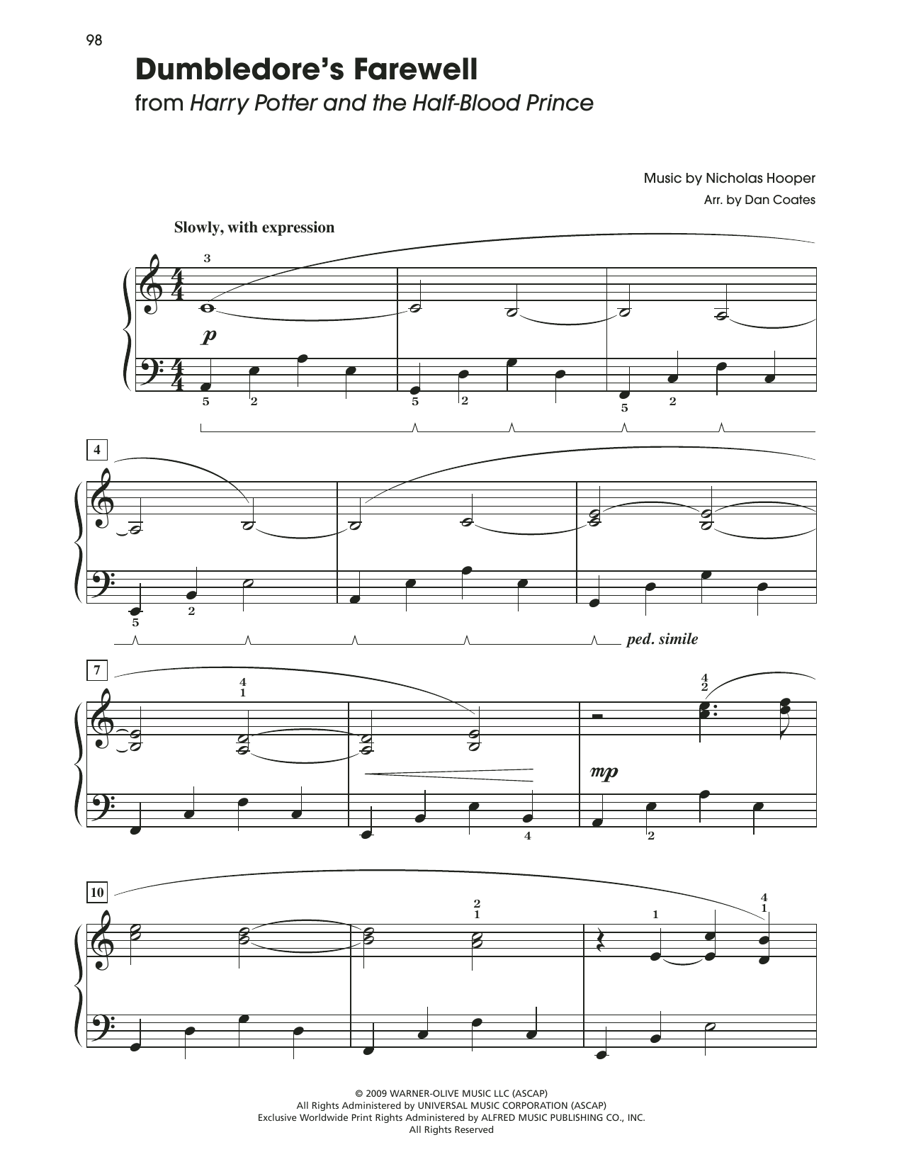 Download John Williams Dumbledore's Farewell (from Harry Potte Sheet Music