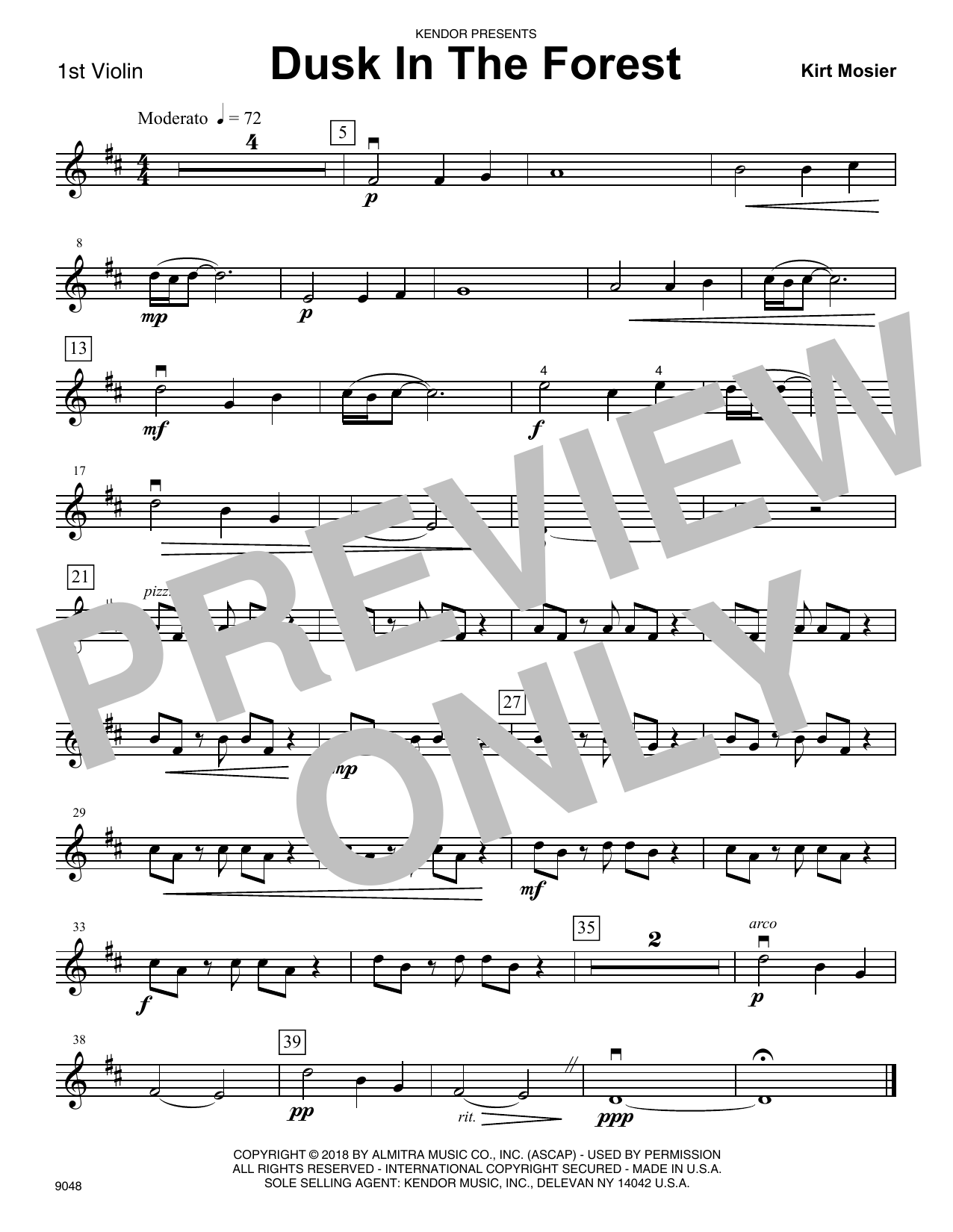 Download Kirt Mosier Dusk In The Forest - 1st Violin Sheet Music