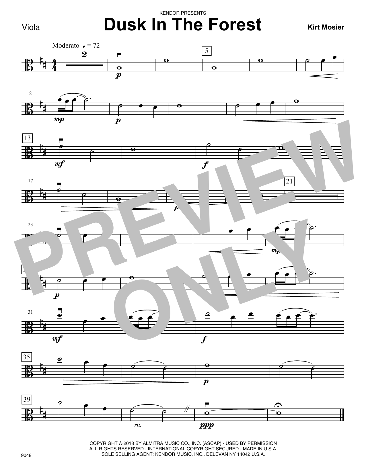 Download Kirt Mosier Dusk In The Forest - Viola Sheet Music