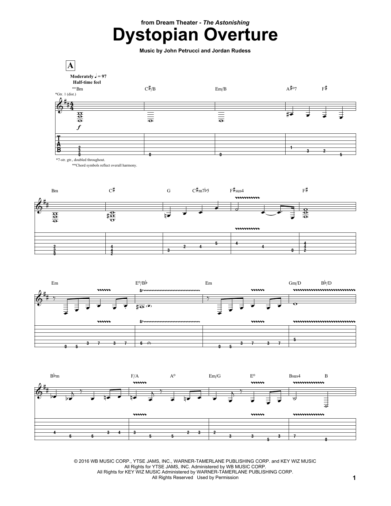 Download Dream Theater Dystopian Overture Sheet Music
