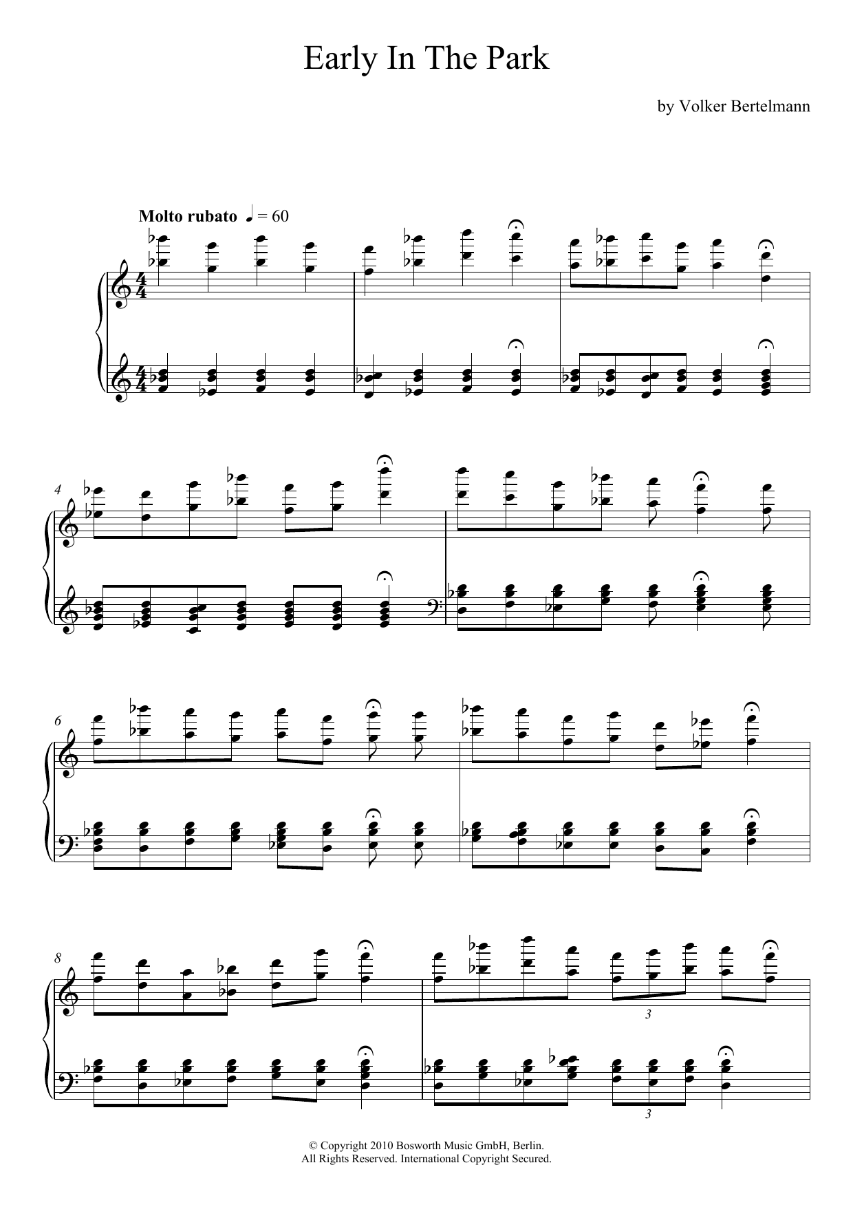 Download Hauschka Early In The Park Sheet Music