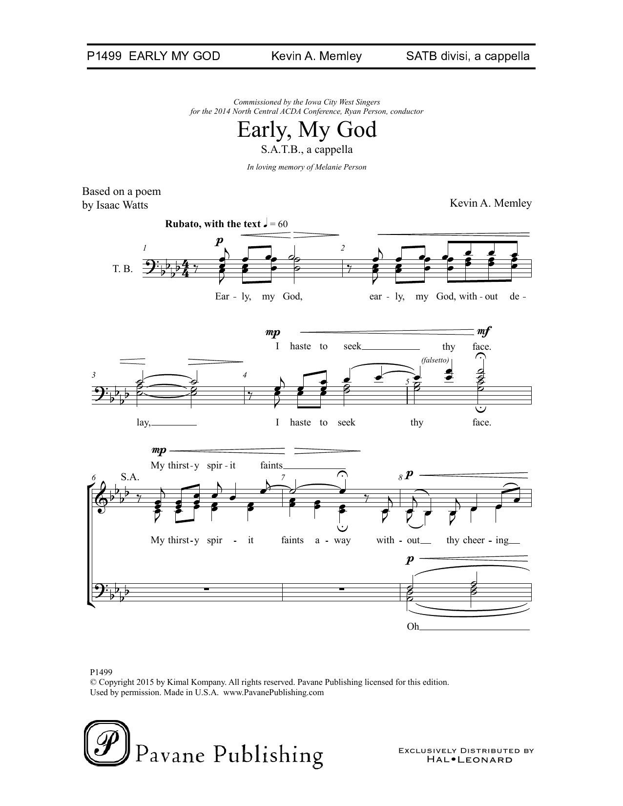 Download Kevin A. Memley Early, My God Sheet Music