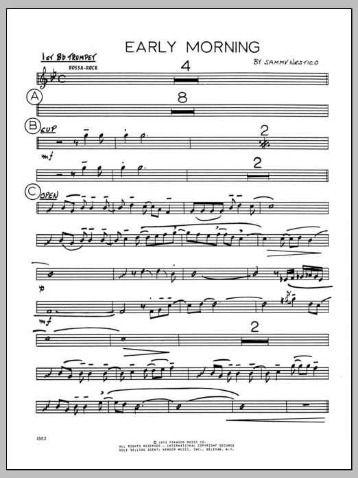 Download Sammy Nestico Early Morning - 1st Bb Trumpet Sheet Music