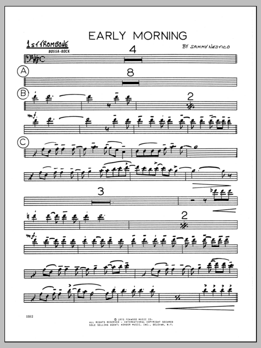 Download Sammy Nestico Early Morning - 1st Trombone Sheet Music