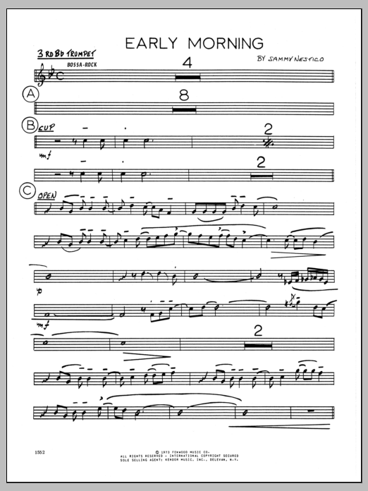 Download Sammy Nestico Early Morning - 3rd Bb Trumpet Sheet Music