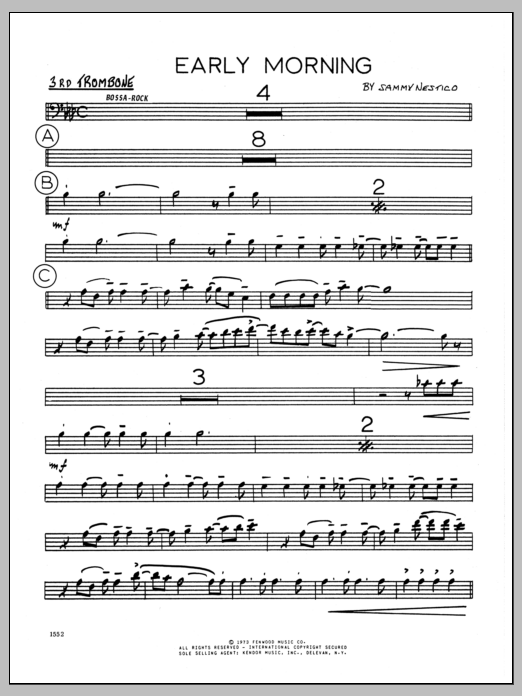 Download Sammy Nestico Early Morning - 3rd Trombone Sheet Music