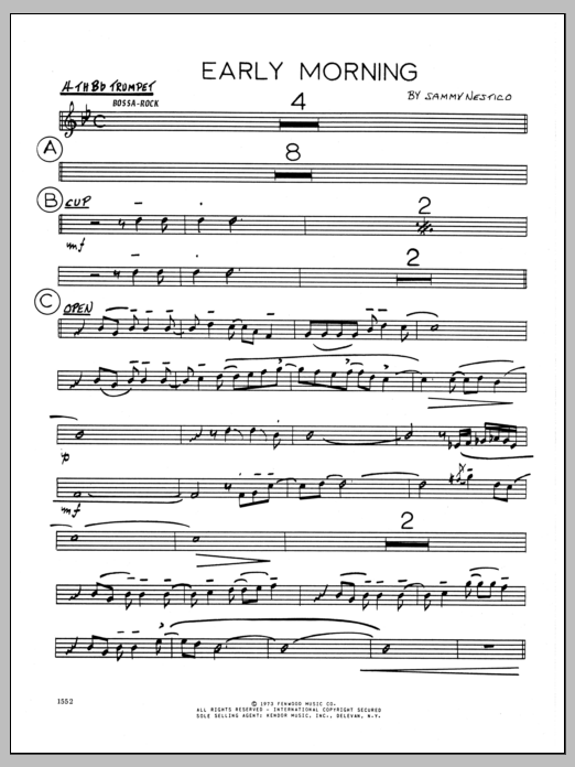 Download Sammy Nestico Early Morning - 4th Bb Trumpet Sheet Music