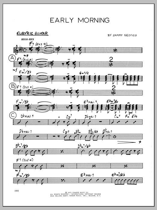 Download Sammy Nestico Early Morning - Guitar Sheet Music
